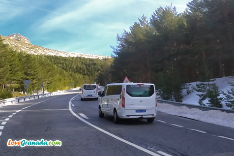 taxi on the road to sierra nevada