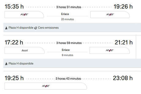 schedules granada madrid